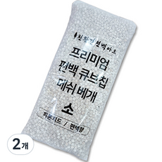 친환경편백아트 프리미엄 편백 큐브칩 메쉬 베개 속통, 화이트, 2개