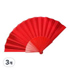 Moreble 素色便攜式折疊扇 42cm, 紅色, 3個