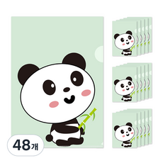 可愛設計L型文件夾, 熊貓, 48個