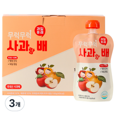 이유케어스 무럭무럭 과일 퓨레 사과랑 배 7p, 사과+배 혼합맛, 3개, 700g