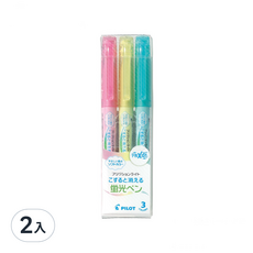 PILOT 百樂 FRIXION 螢光魔擦筆 3色, 柔粉色, 2盒