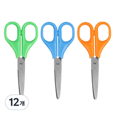 델리 학생용 양손 가위 130mm, 랜덤발송, 12개