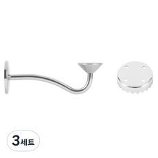 더자카 무타공 다용도 비누홀더 + 자석 세트, 실버, 3세트