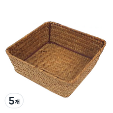 Gongganlove 正方形藤編籃, 自然色, 5個