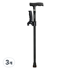 실버케인 접이식 지팡이 스탠드손잡이, 블랙, 3개