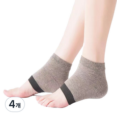 스테디얼 배색 뒷꿈치 갈라짐 케어 반양말 브라운, 30g, 4개, 2개입