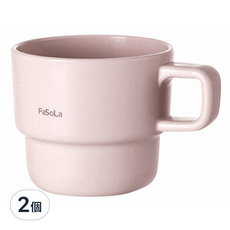 FaSoLa 淡雅系創意疊疊漱口杯 320ml 2個 粉色, 簡約時尚, 節省空間