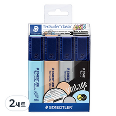 STAEDTLER 施德樓 Textsurfer Classic Pastel 螢光筆 4色組, 混合顏色, 2個