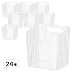 elelliving 簡約冰箱門邊收納整理盒, 透明, 24個