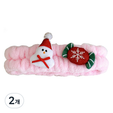 Black Tree聖誕亮點洗臉髮帶, 2個, 粉紅色