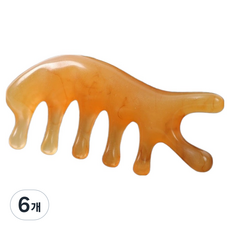 셀리빙 전신 두피 마사지 괄사 타입B, 브라운, 6개