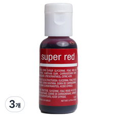셰프마스터 리쿠아젤 식용색소 슈퍼레드, 20g, 3개