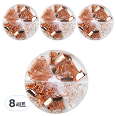 마켓감성 마카롱컬러 클립 세트 라운드 골드, 8세트