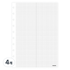 motemote 10孔活頁夾 2分割 DIY 筆記本內頁 B5, 30張, 4個
