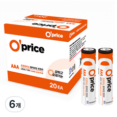 O'price 鹼性AAA電池, 6個, 20入