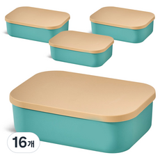 Market Plan Simply Point 收納箱 S, 薄荷綠, 16個