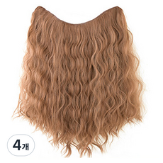 하이유니 히피 펌 반가발 35cm, 라이트브라운, 4개