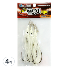 Sea Time 鱈魚小管路亞釣組 外鉤 夜光, 4個