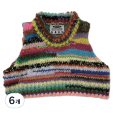 데미무드 호밍 비정형 마우스패드, 컬러풀 니트, 6개