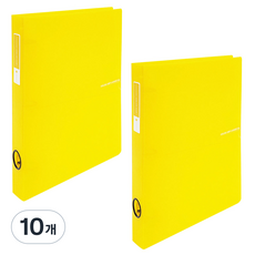 ECO Chungwoon 透明 彩色芯片 3孔 D型環活頁夾 3cm A4, 黃色, 10個