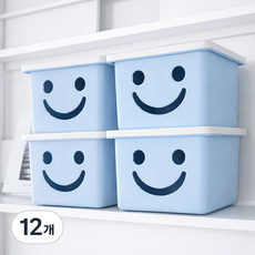 보노하우스 모던 미니 해피박스 정리함, 블루, 12개