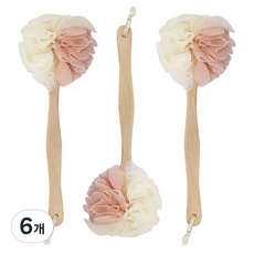 土耳其 ABM 木柄泡泡長柄沐浴球, 隨機出貨, 6個, 1入