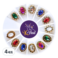 K Nail豪華彩色美甲石組, 4組, 48