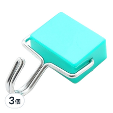 磁鐵無痕掛勾, 3個, 綠色