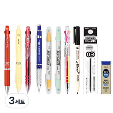 JAVAPEN 學習文具組, 紅色(0.38 Jet3Ball M), 3套