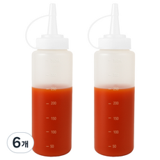 리빙메이커 BPA FREE 잘라쓰는 입구 넓은 식품용기 말랑타입 소스통, 360ml, 6개