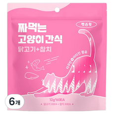 펫스윗 짜먹는 고양이 간식 60p, 혼합맛(닭고기/참치), 720g, 6개