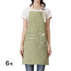 누심비 줄무늬 앞치마, 그린, 6개