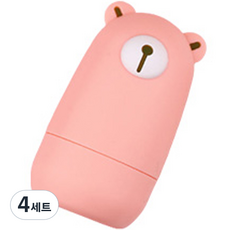 더리빙 유아용 손톱깎이 베어 세트, 핑크, 4세트