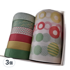 德德小品集 基礎套裝紙膠帶 7件組, 麥青, 3個