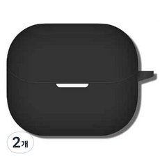 TEN BRIDGE 簡潔的霧面矽膠保護殼, Galaxy Buds 3 / 3 Pro 相容, 2個, 黑色