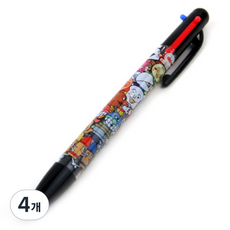 SUNSTAR 麵包超人三色原子筆 0.7mm, 黑色, 4個