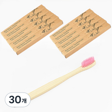 칼리오페 박스 대나무 칫솔 핑크, 30개, 1개입