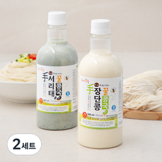 프레시오늘 신선냉장 껍질째 손수 영양가득 파주장단콩 꿀콩국수 + 꿀서리태콩국수 생소면 밀키트 2인분 2종 세트 1346g, 1.346kg, 2세트