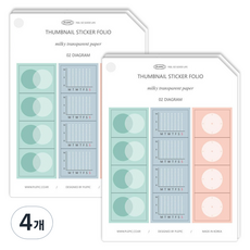 플레픽 썸네일 폴리오 스티커 다이어 그램, 4개, 2개입