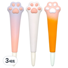 핑크풋 냥냥 스퀴시 중성펜 0.5mm, Pink + White + Purple, 9개