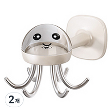 DAPER NAM 章魚造型廚房多用途旋轉掛架 壁掛式掛鉤, 2個, 奶油色