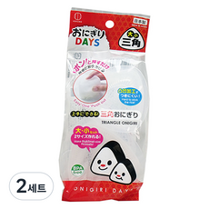 코쿠보 삼각주먹밥틀 대 + 소 세트, 투명, 2세트