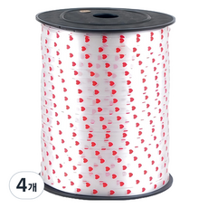 파티쇼 메세지 풍선 컬링 리본 대, 하트화이트, 4개