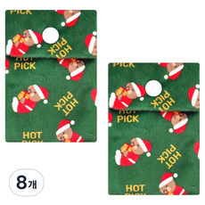 핫픽 따뜻하곰 휴대용 프리미엄 극세사 포켓용 핫팩 파우치 클래식 그린 미니, 8개
