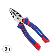 워크프로 160mm 크롬 논슬립 다기능 플라이어 WP231024, 3개