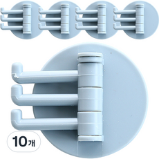 PLUS IT 多用途浴室廚房黏貼掛鉤, 10個, 藍色