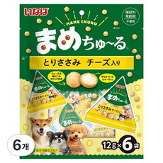 이나바 강아지 콩알 츄르 닭가슴살 치즈 TDS-144 6p, 72g, 6개, 혼합맛(닭가슴살/치즈)