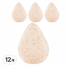 Tteruwa 核桃殼蒟蒻海綿 潔面洗臉用, 單一顏色, 12個
