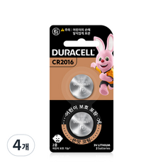 듀라셀 쓴맛코팅 리튬 코인 건전지 CR2016, 4개, 2개입