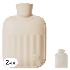 Shopping Doctor 不漏水保暖熱敷熱水袋 + 超細纖維保護套組 象牙白 1L, 2套